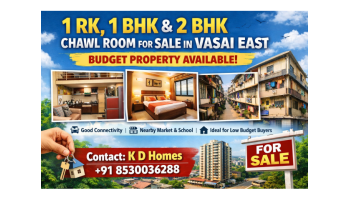1 RK, 1 BHK & 2 BHK Chawl Rooms for Sale in Vasai East | Budget Property Deal